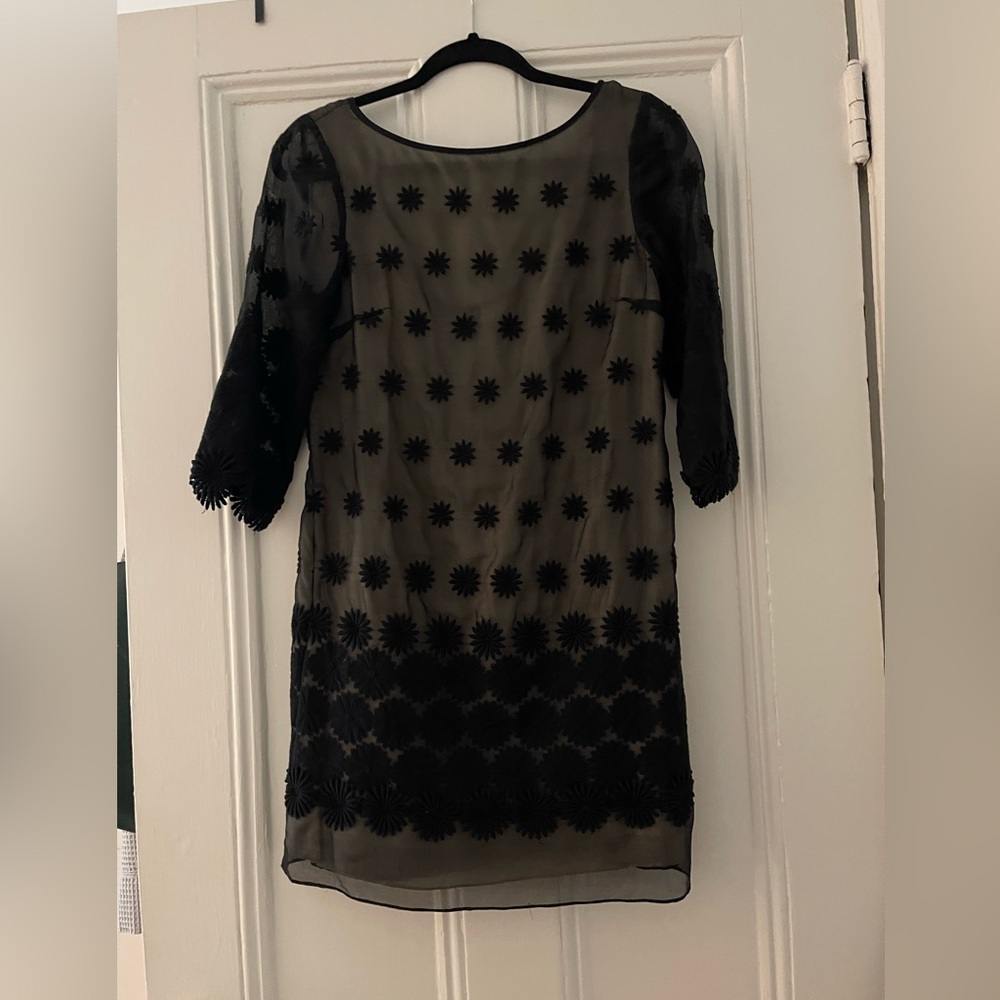 Tibi Embroidered Silk Shift Dress